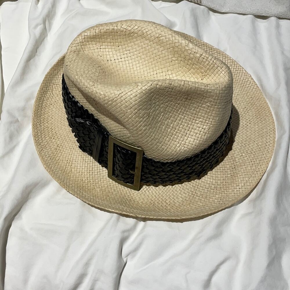 Fair weather accessories straw hat black ribbon